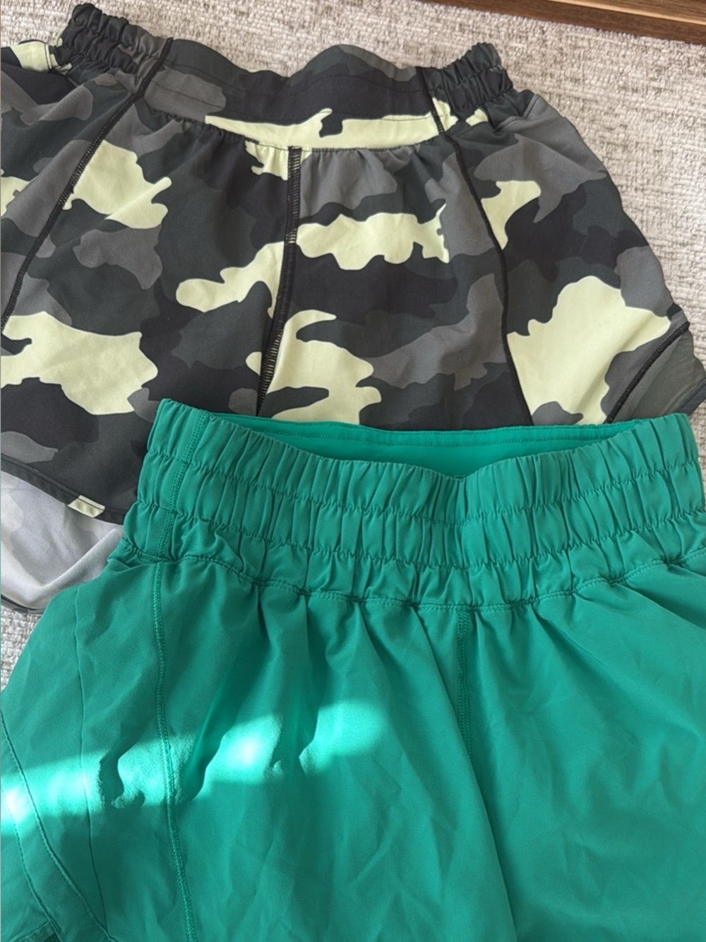 Women’s  Active Shorts in Teal and Camouflage